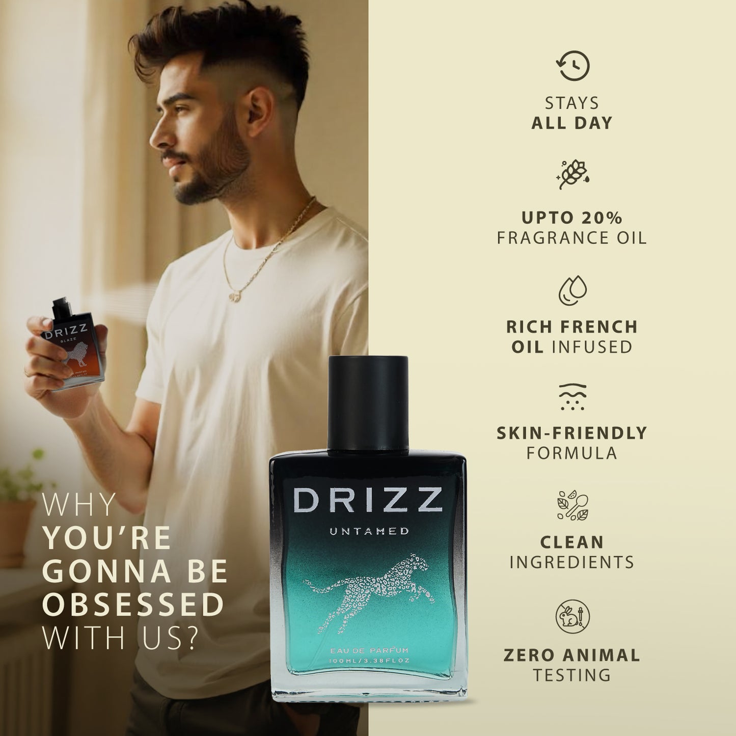 DRIZZ Untamed Eau De Parfum for Men 100ml