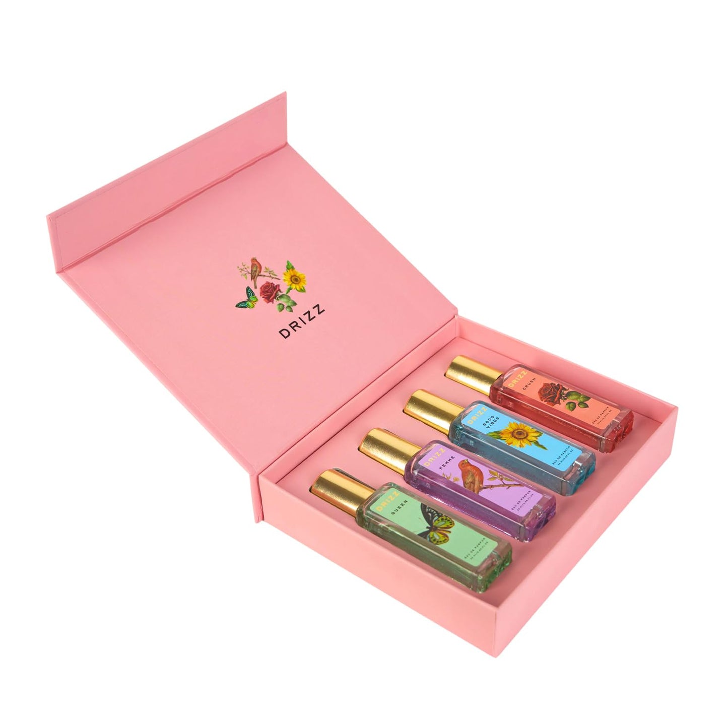 DRIZZ Glow Up Luxury Women Eau De Parfum Gift Set 4x20ml for Women with Crush, Femme, Queen, Good Vibes Perfumes