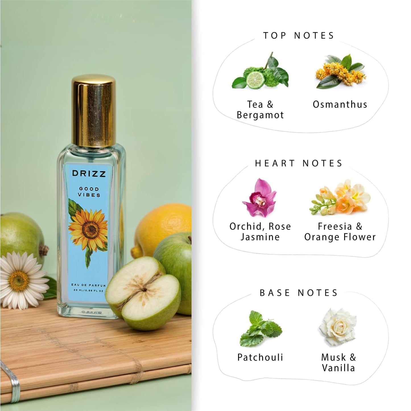 DRIZZ Glow Up Luxury Women Eau De Parfum Gift Set 4x20ml for Women with Crush, Femme, Queen, Good Vibes Perfumes