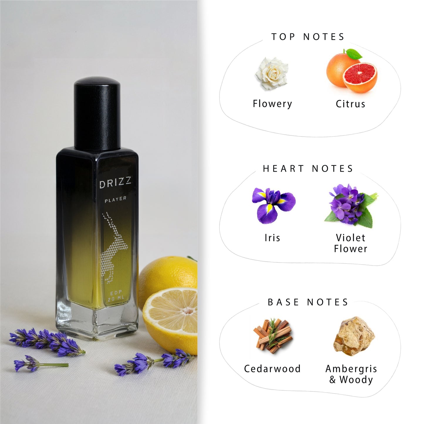 DRIZZ Flex Luxury Men Eau De Parfum Gift Set 4x20ml for Men with Untamed, Blaze, Bold, Player Perfumes