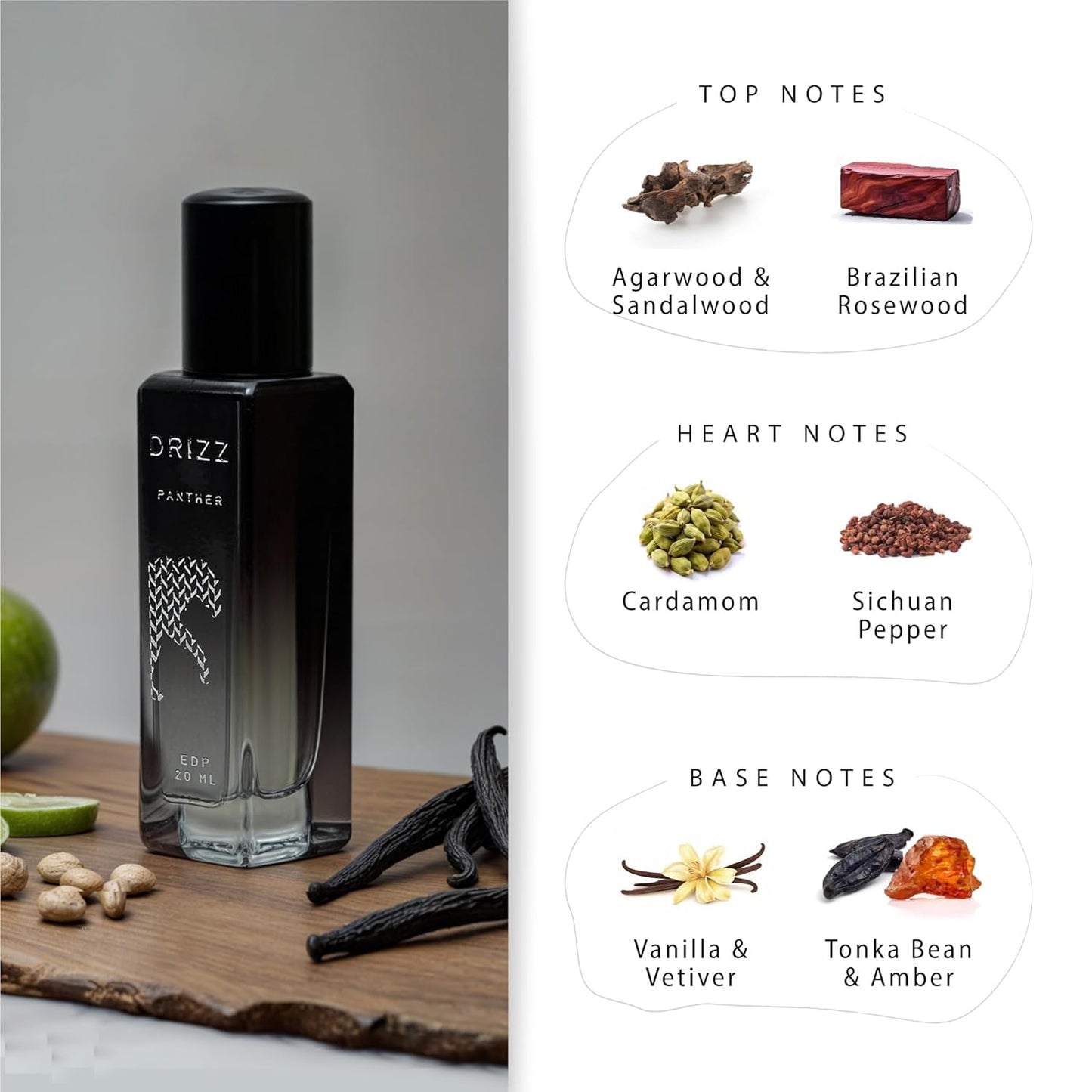 DRIZZ Panther Luxury Eau De Parfum for Men 20ml