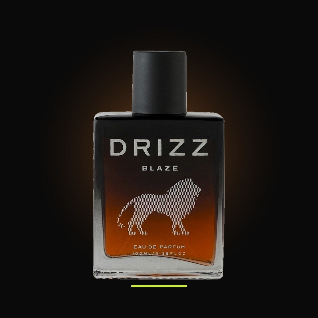 DRIZZ Blaze 100ml Eau de Parfum — studio shot on black