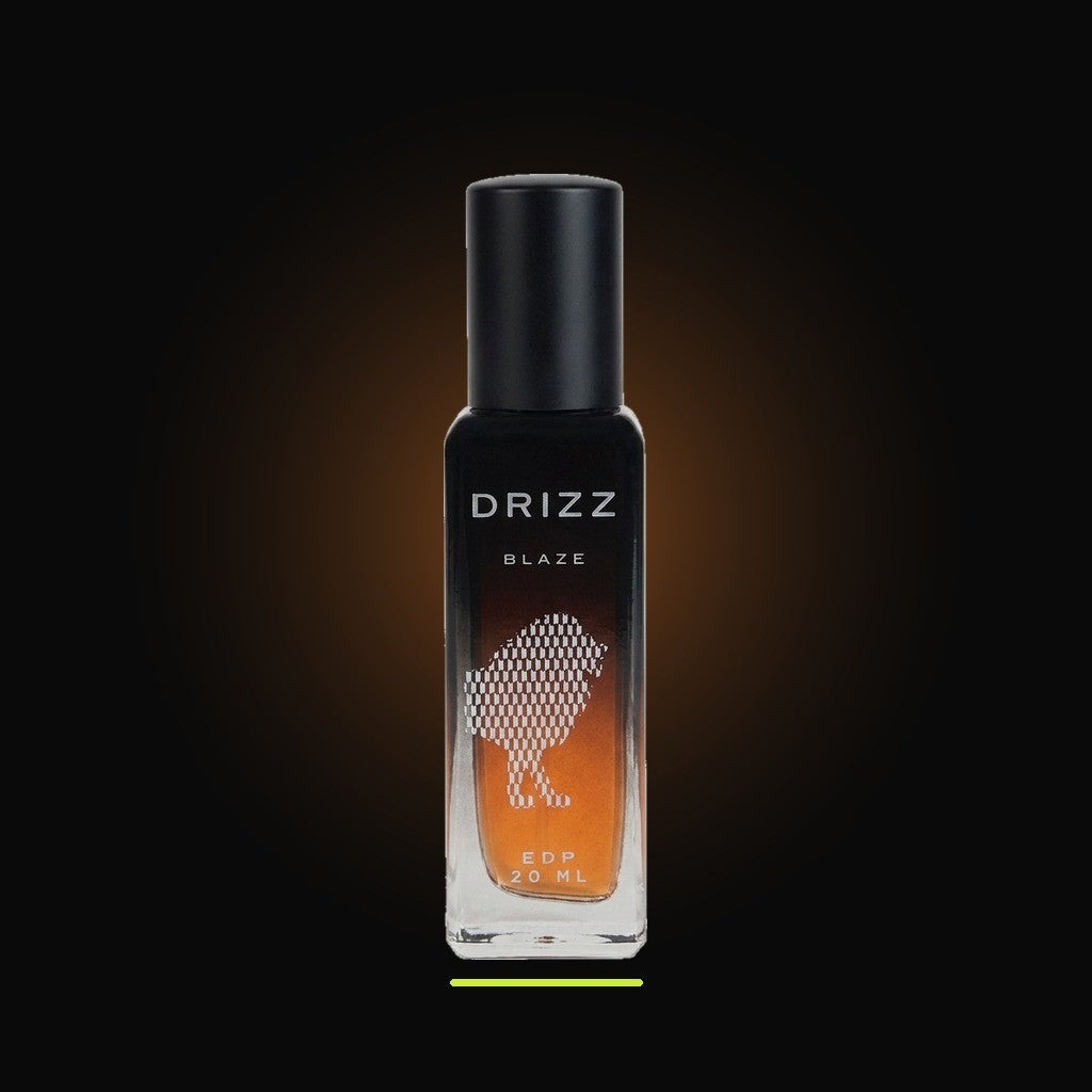 DRIZZ Blaze 20ml Eau de Parfum — studio shot on black
