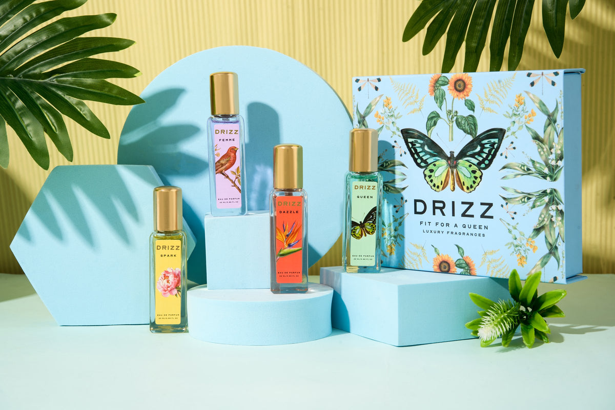 DRIZZ Fit for a Queen gift set Eau de Parfum lifestyle shot