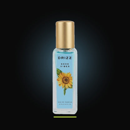 DRIZZ Good Vibes 20ml Eau de Parfum — studio shot on black