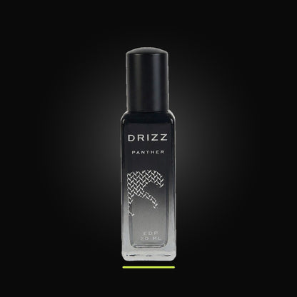 DRIZZ Panther 20ml Eau de Parfum — studio shot on black