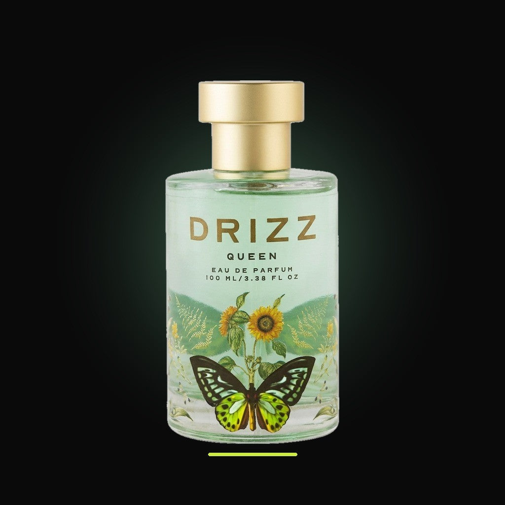 DRIZZ Queen 100ml Eau de Parfum — studio shot on black