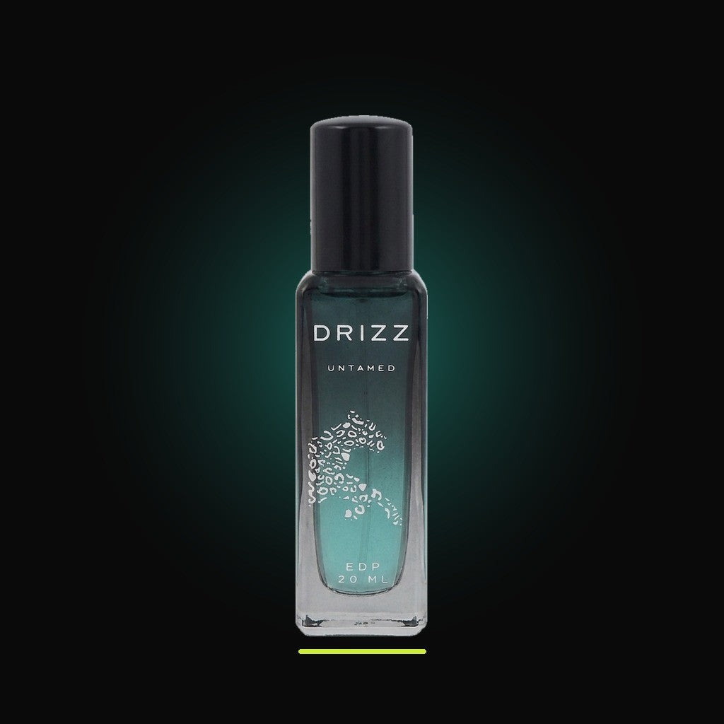 DRIZZ Untamed 20ml Eau de Parfum — studio shot on black
