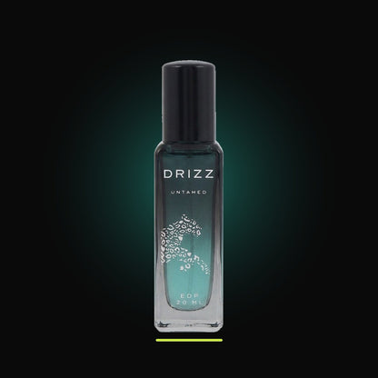 DRIZZ Untamed 20ml Eau de Parfum — studio shot on black